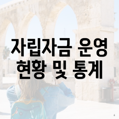 자립자금 운영 현황 및 통계
