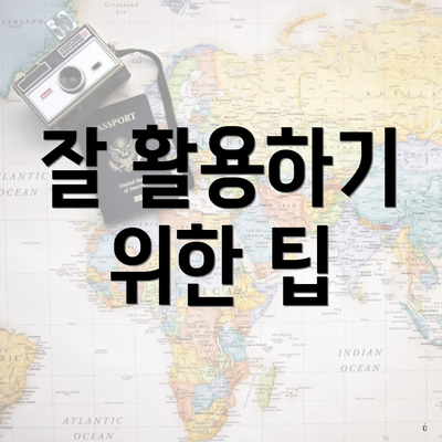 잘 활용하기 위한 팁