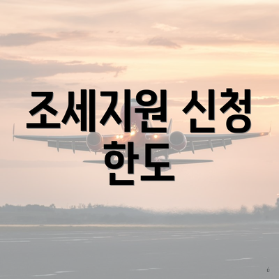 조세지원 신청 한도