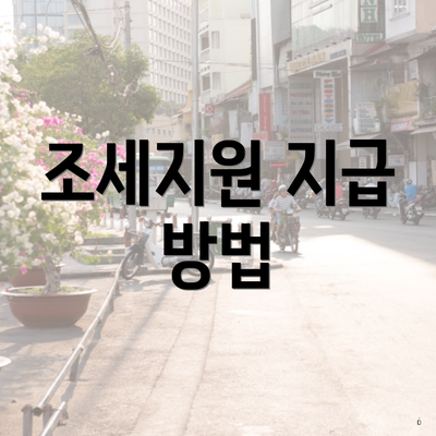 조세지원 지급 방법