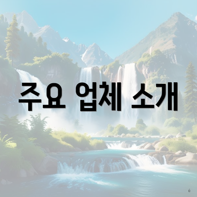 주요 업체 소개