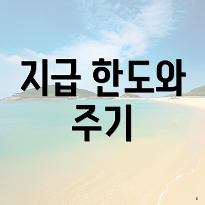 지급 한도와 주기
