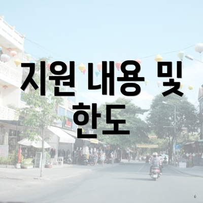 지원 내용 및 한도