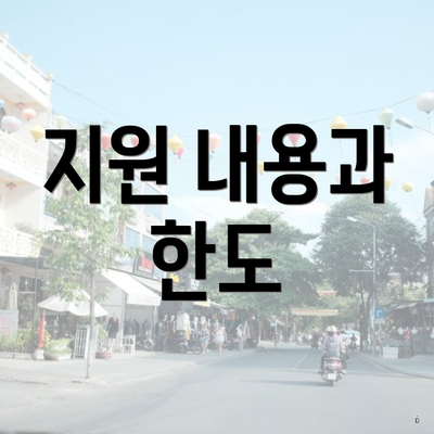 지원 내용과 한도