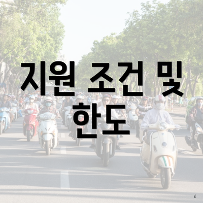 지원 조건 및 한도