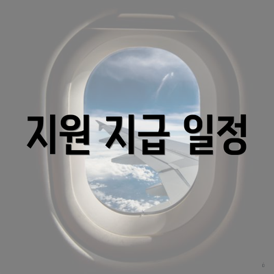 지원 지급 일정