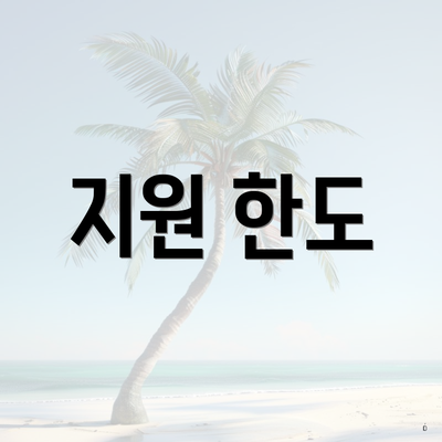 지원 한도