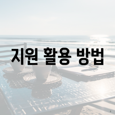 지원 활용 방법