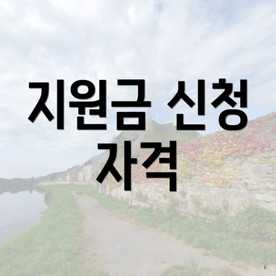 지원금 신청 자격