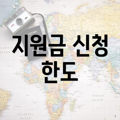 지원금 신청 한도