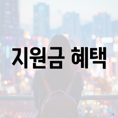 지원금 혜택