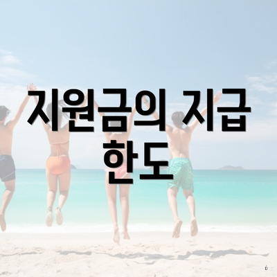지원금의 지급 한도