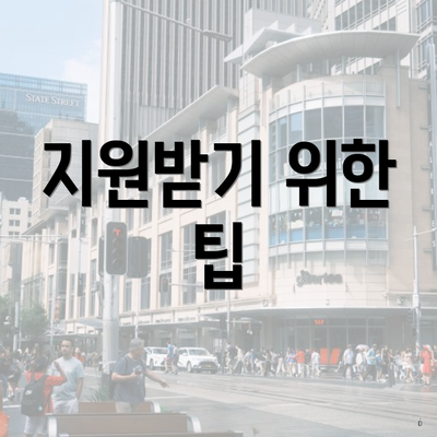 지원받기 위한 팁