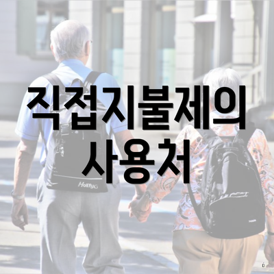 직접지불제의 사용처