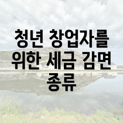 청년 창업자를 위한 세금 감면 종류