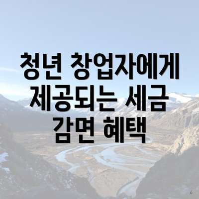 청년 창업자에게 제공되는 세금 감면 혜택