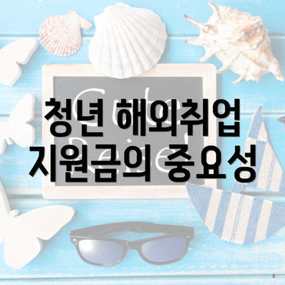 청년 해외취업 지원금의 중요성