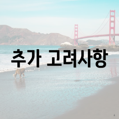 추가 고려사항