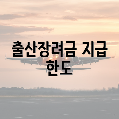 출산장려금 지급 한도