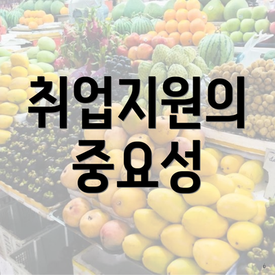 취업지원의 중요성