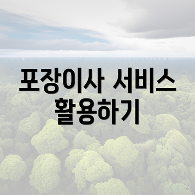 포장이사 서비스 활용하기