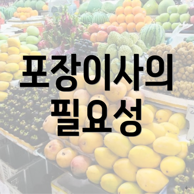 포장이사의 필요성
