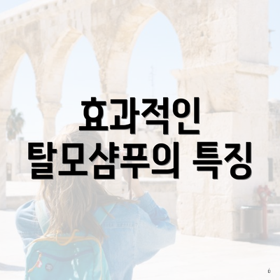효과적인 탈모샴푸의 특징