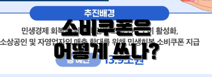 소비쿠폰은 어떻게 쓰나?