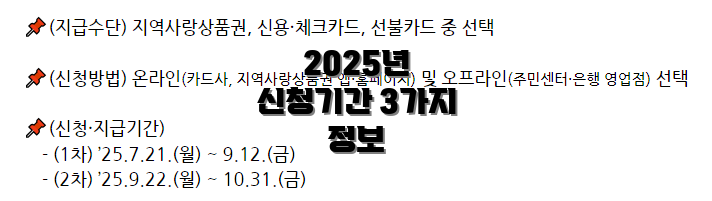 2025년 신청기간 3가지 정보