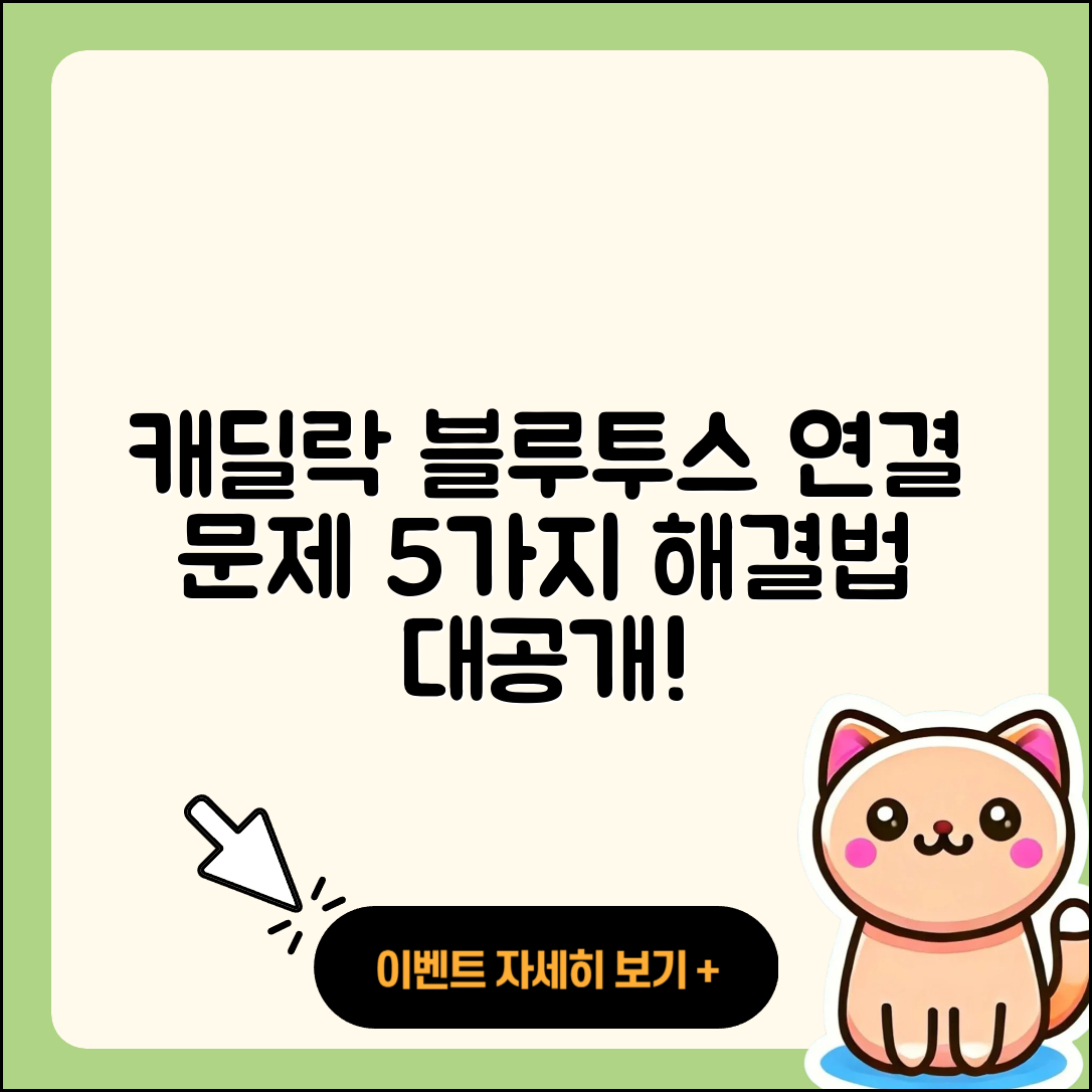 캐딜락 블루투스 연결 문제 5가지 해결법
