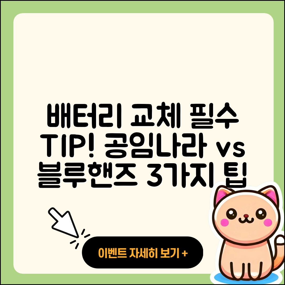공임나라와 블루핸즈 배터리 교체 3가지 팁