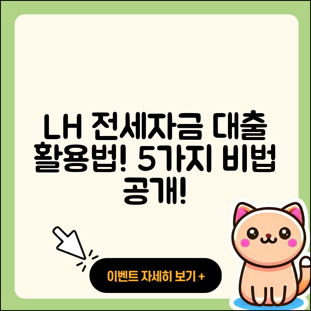 lh전세자금대출 활용법 5가지 알려줄게!