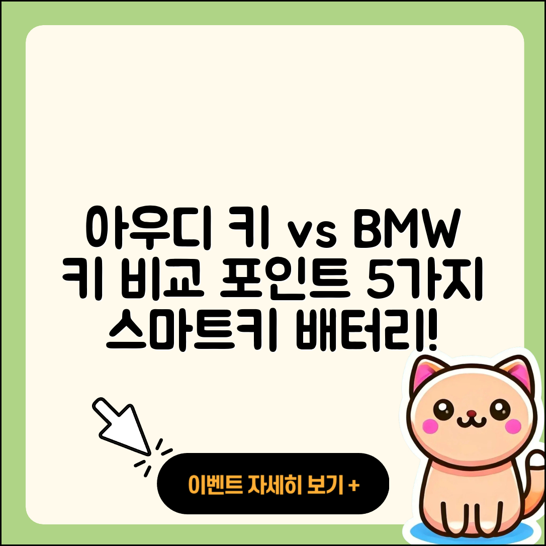 아우디 스마트키 배터리와 BMW 키 비교 5가지 포인트