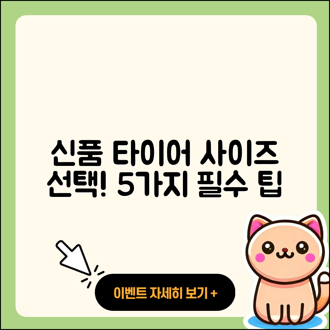 신품 타이어 사이즈 선택 시 알아야 할 5가지