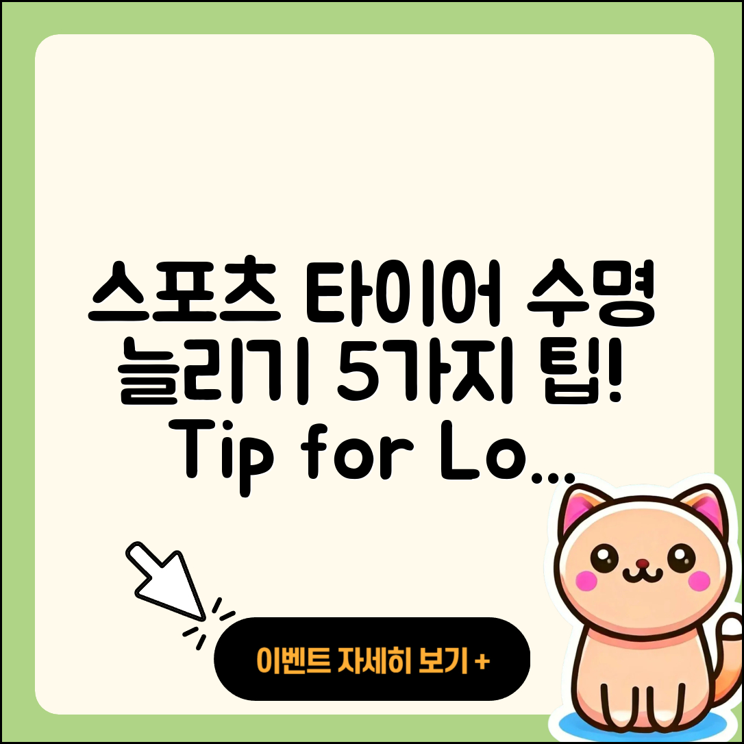 스포츠 타이어 수명 늘리는 5가지 팁