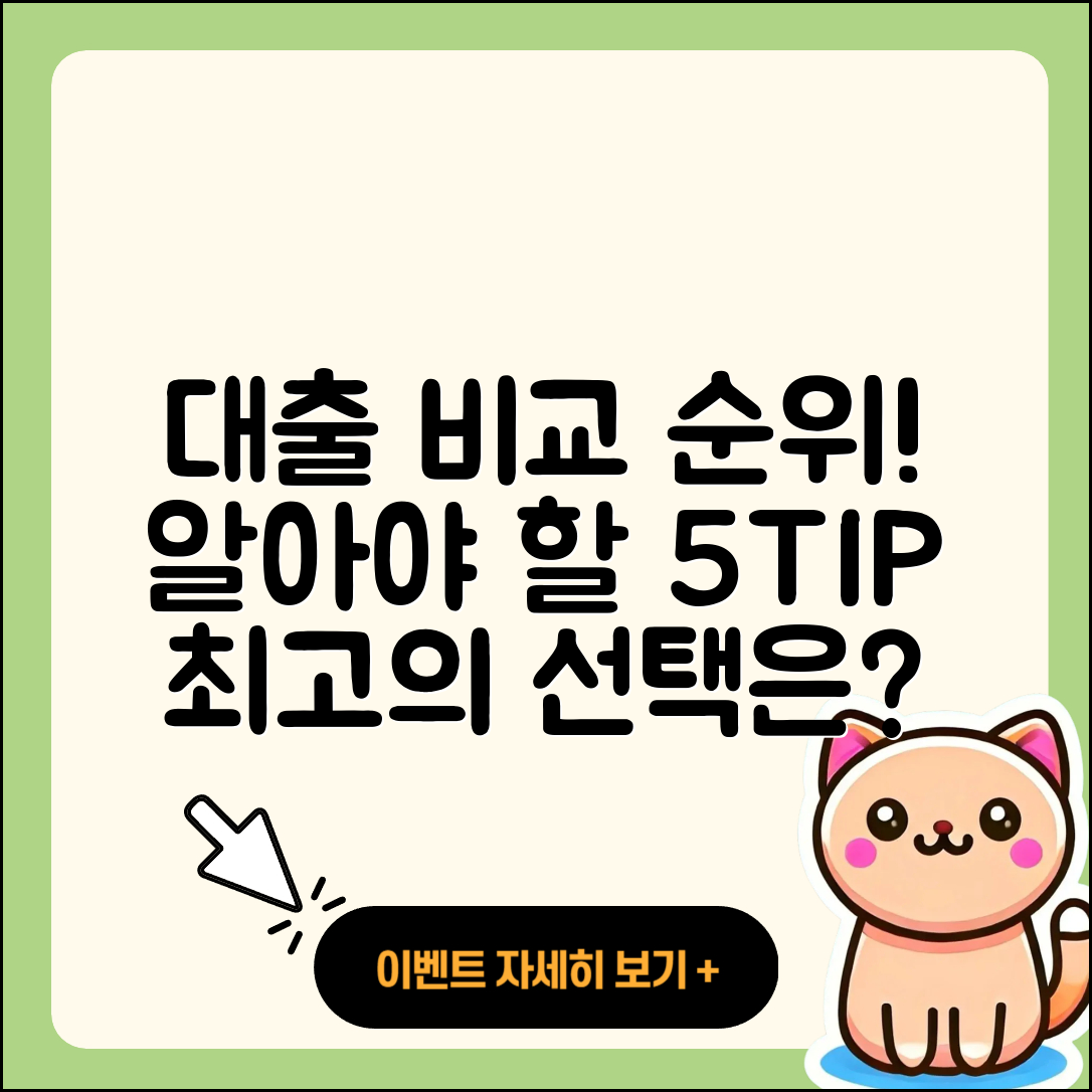 대출 순위 비교! 알아야 할 5가지 팁