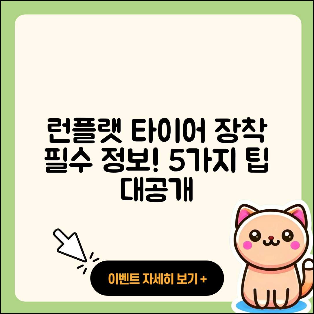 런플랫 타이어 장착! 5가지 필수 정보