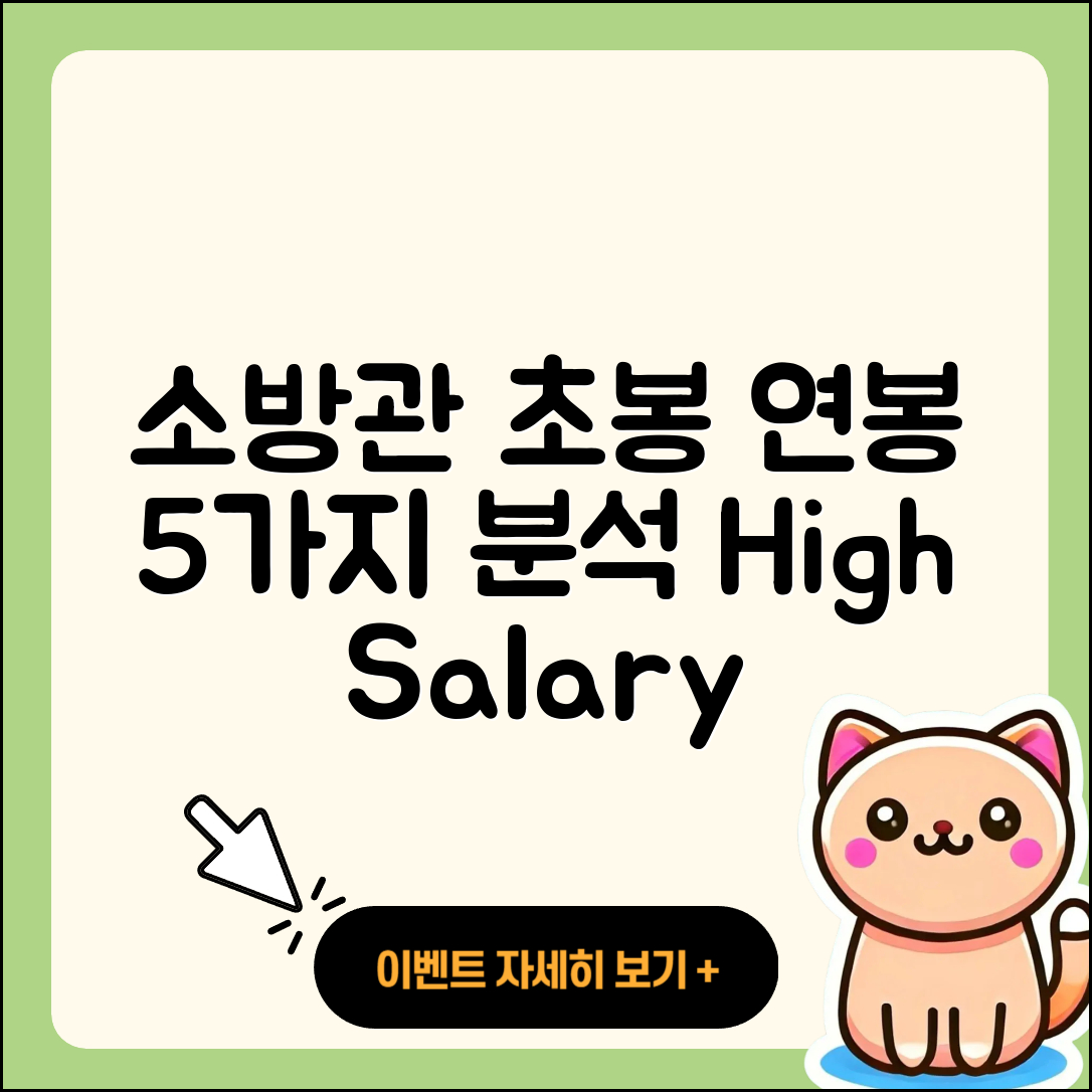 소방관 소방사 연봉 초봉 5가지 분석